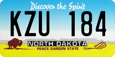 ND license plate KZU184