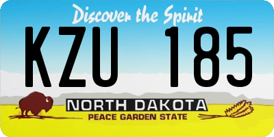 ND license plate KZU185