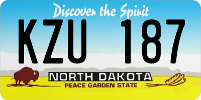 ND license plate KZU187