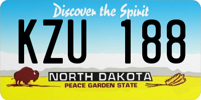 ND license plate KZU188