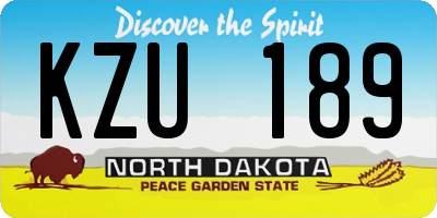 ND license plate KZU189