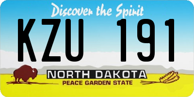ND license plate KZU191