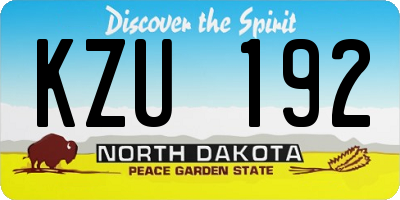 ND license plate KZU192