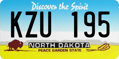 ND license plate KZU195