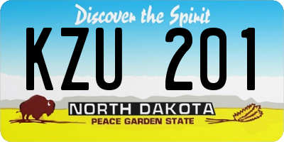 ND license plate KZU201