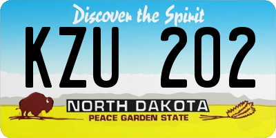 ND license plate KZU202