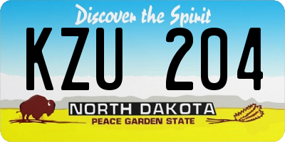 ND license plate KZU204