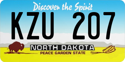 ND license plate KZU207