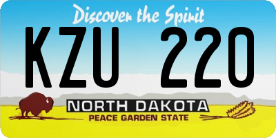 ND license plate KZU220