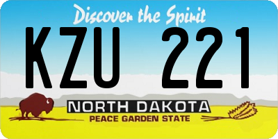 ND license plate KZU221