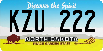 ND license plate KZU222