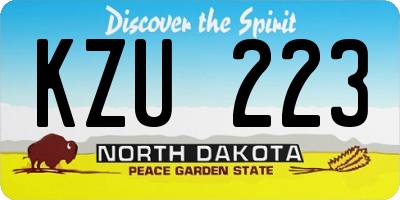 ND license plate KZU223