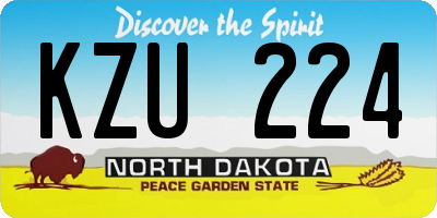 ND license plate KZU224