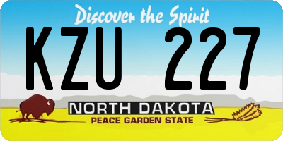 ND license plate KZU227