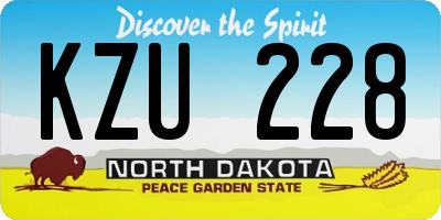 ND license plate KZU228