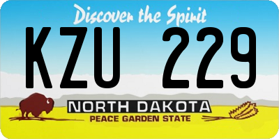 ND license plate KZU229
