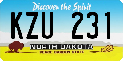 ND license plate KZU231