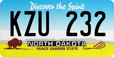 ND license plate KZU232