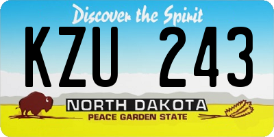 ND license plate KZU243