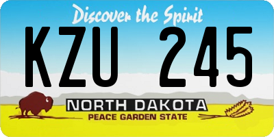 ND license plate KZU245