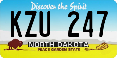 ND license plate KZU247