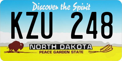ND license plate KZU248