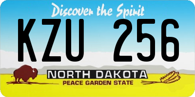 ND license plate KZU256