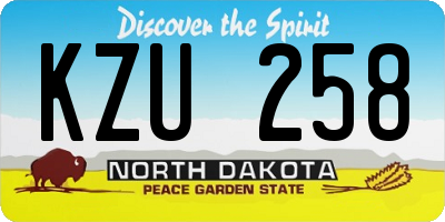 ND license plate KZU258