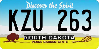 ND license plate KZU263