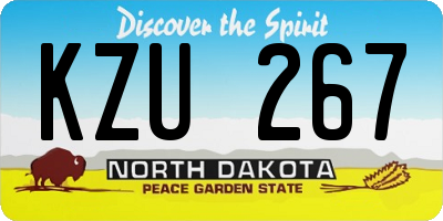 ND license plate KZU267