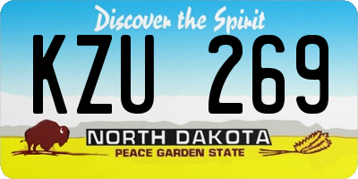 ND license plate KZU269