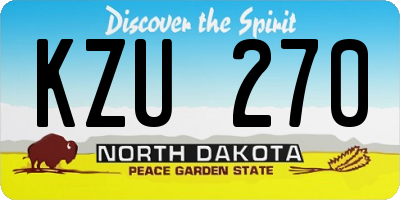 ND license plate KZU270