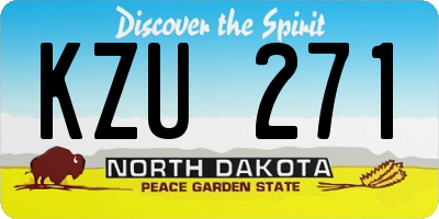 ND license plate KZU271