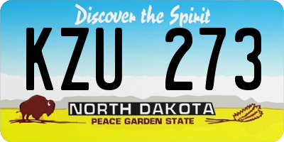 ND license plate KZU273