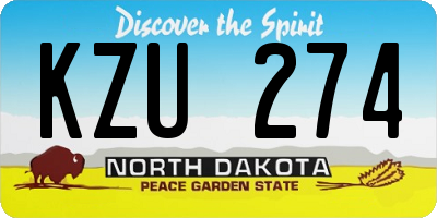 ND license plate KZU274