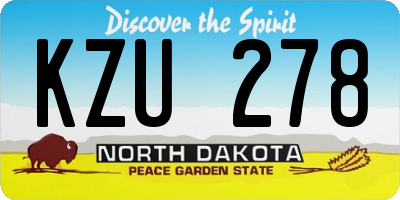 ND license plate KZU278