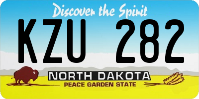 ND license plate KZU282