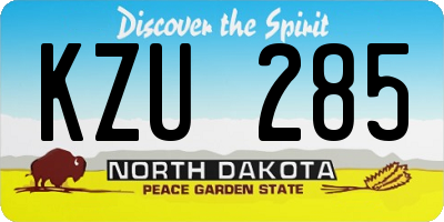 ND license plate KZU285