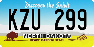 ND license plate KZU299