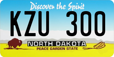 ND license plate KZU300