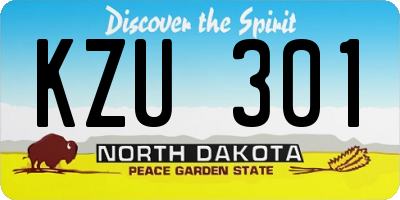 ND license plate KZU301