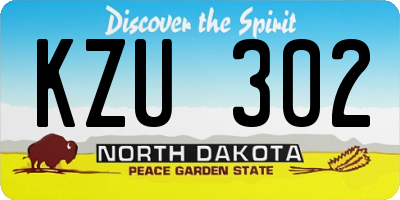 ND license plate KZU302