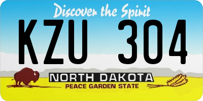 ND license plate KZU304
