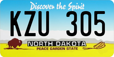 ND license plate KZU305