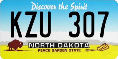 ND license plate KZU307