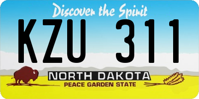 ND license plate KZU311