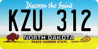 ND license plate KZU312