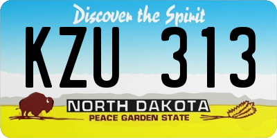 ND license plate KZU313