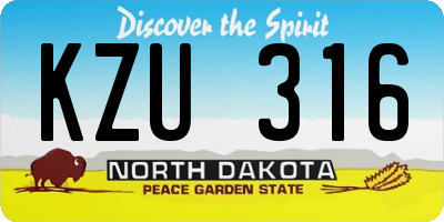 ND license plate KZU316