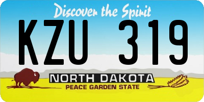 ND license plate KZU319